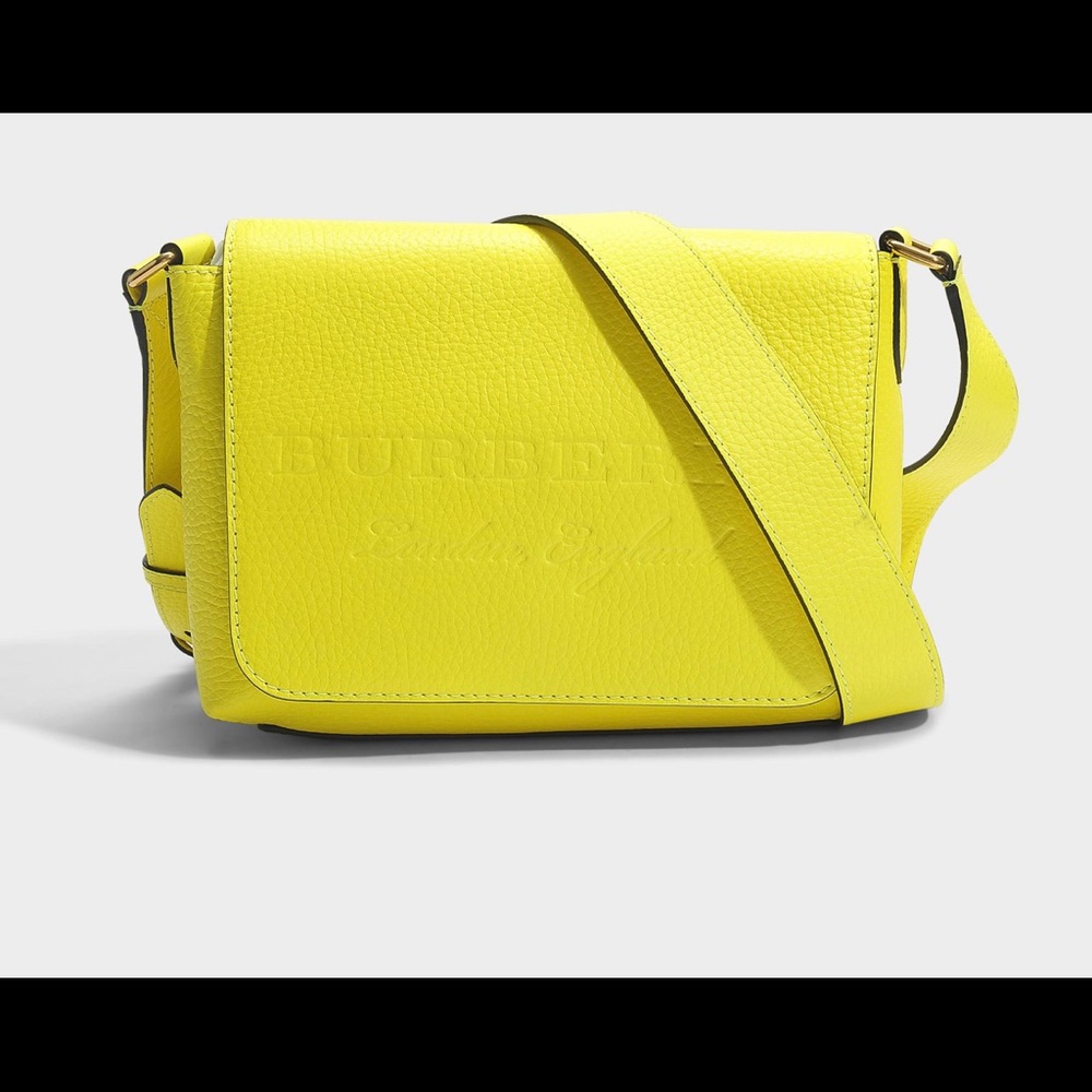 Burberry Small Embossed Neon Leather Messenger Bag